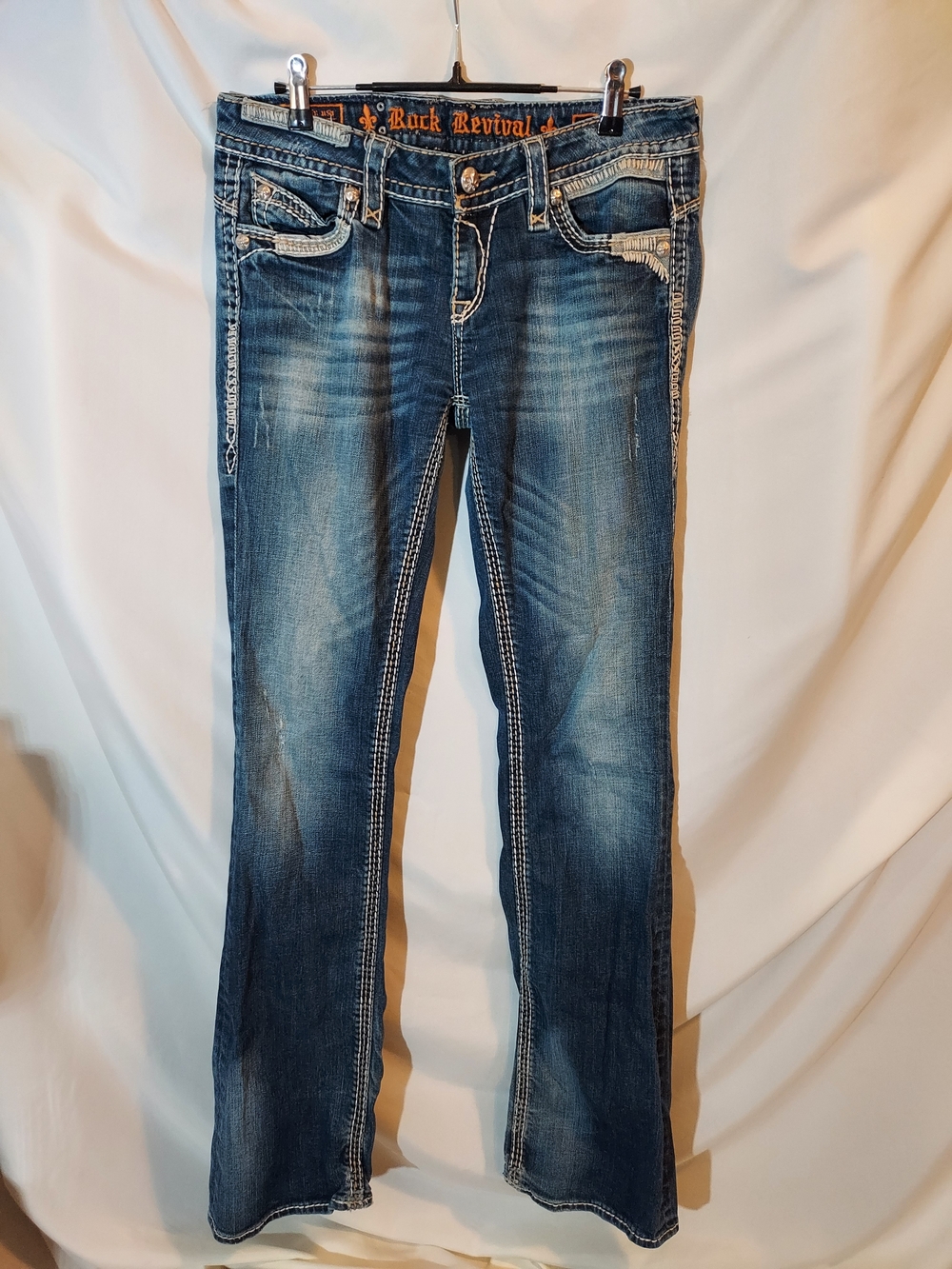 Rock Revival Roza Mid-rise Boot Cut Jeans with Embroidered Back Pockets - 28 - Picture 2 of 11